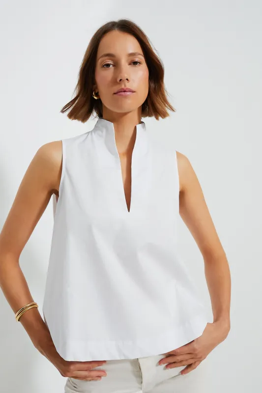 White Sleeveless Celeste Top sold by Tuckernuck