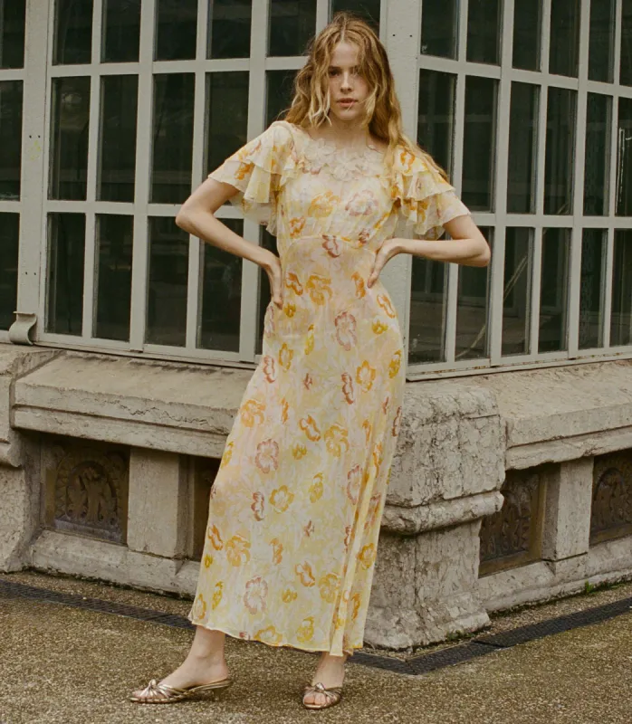 NEVARA DRESS -- CITRON ANEMONE BLOOM sold by Doen