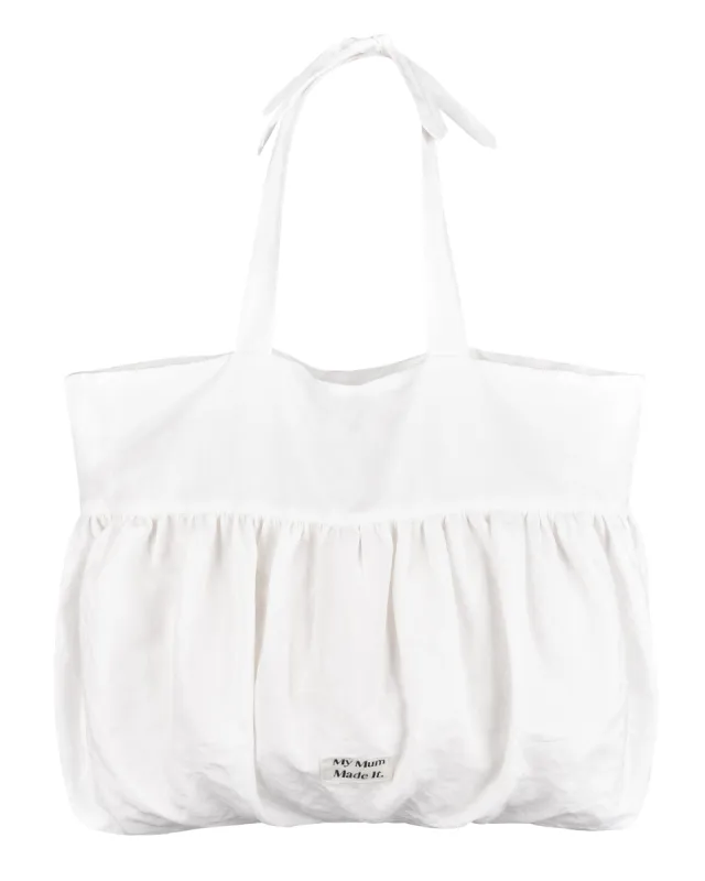 Bubble Gather Tote Bag - White sold by My Mum Made It