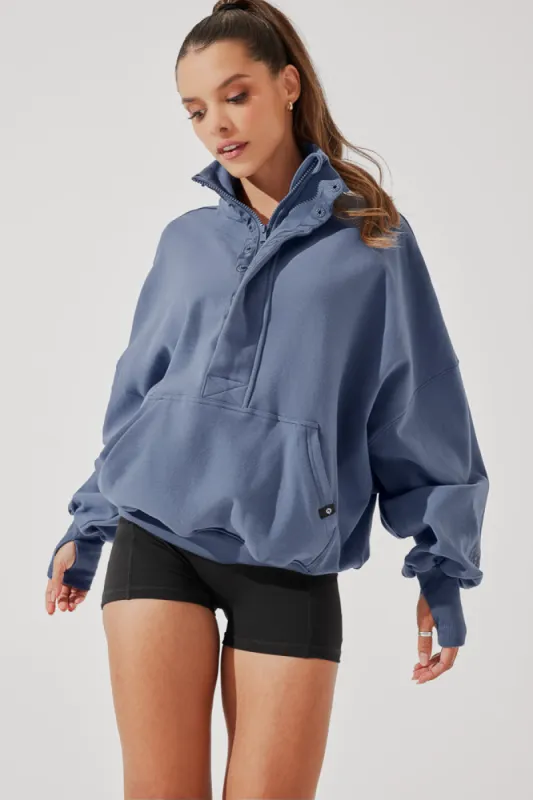 Ooey Gooey Half Zip Sweater - Blue Dusk | Parallel