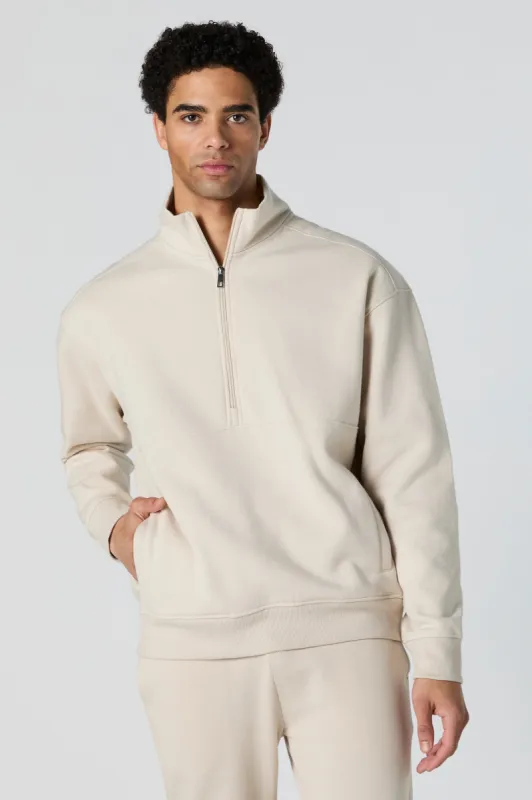 Fleece Half Zip Sweatshirt sold by Charlotte Russe