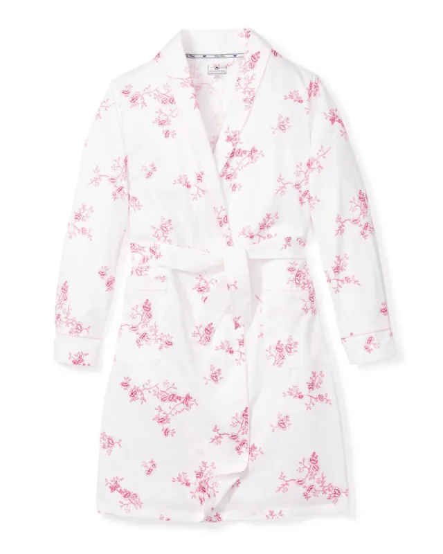 Women's Twill Robe in English Rose Floral sold by Petite Plume
