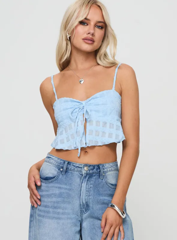 Flicker Top Blue sold by Princess Polly