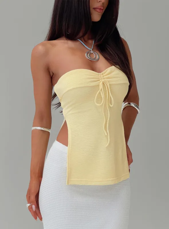 Laurenita Longline Tube Top Yellow sold by Princess Polly