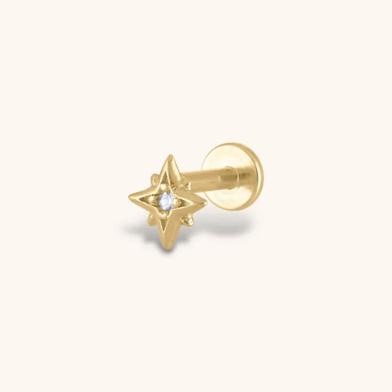 North Star Threaded Flat Back Earring sold by Maison Miru