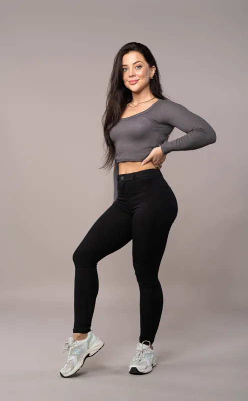 Contour Mid Waisted Fitjeans - Black sold by Fit Jeans