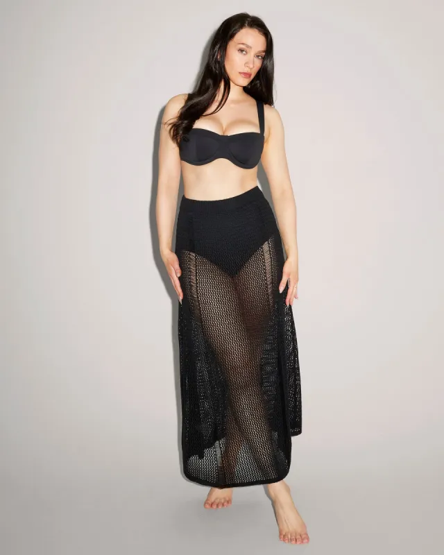 Stitchy Maxi Skirt - Black sold by TA3