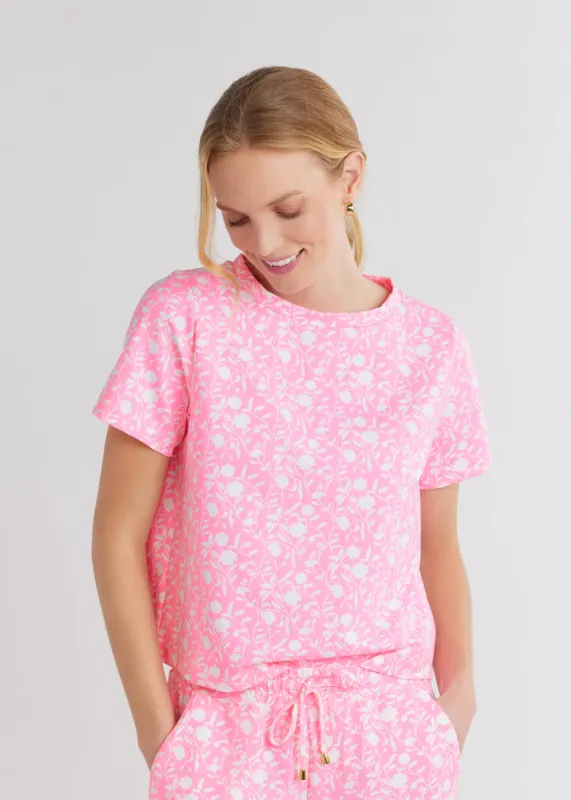 Surfside Crop Tee in Repreve® Stretch (Cotton Candy Floral) sold by Dudley Stephens