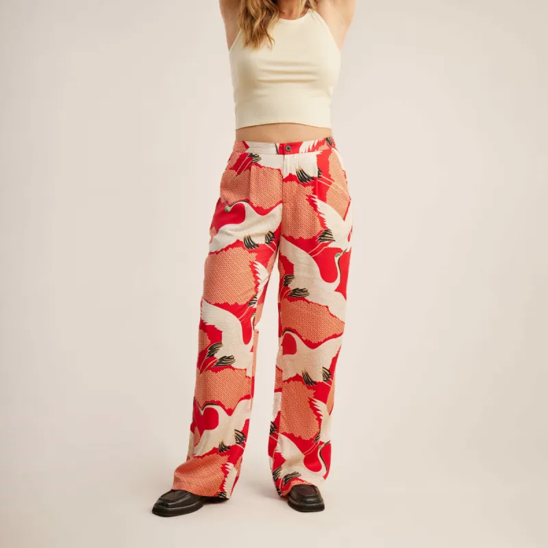 PIC Pants - Bright Red Vintage Crane sold by Roark