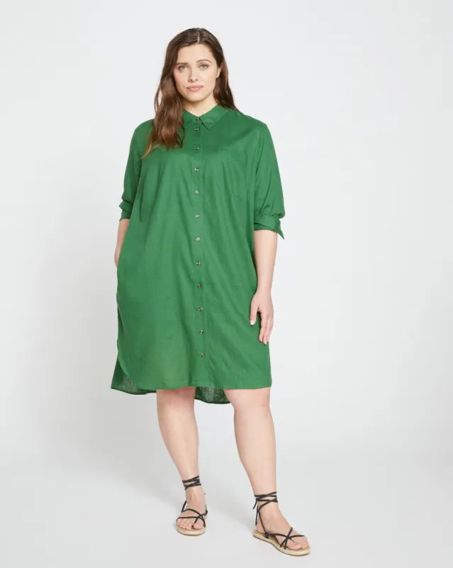 Seaside Linen Shirtdress - Jardin sold by Universal Standard