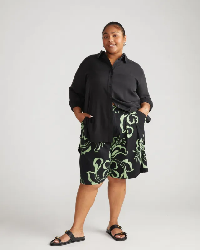 Cooling Stretch Cupro Artist Shirt - Black sold by Universal Standard
