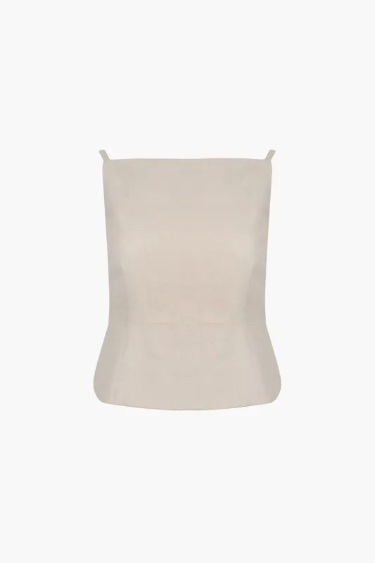 BRANDO TOP IN NATURAL sold by Sandy Liang