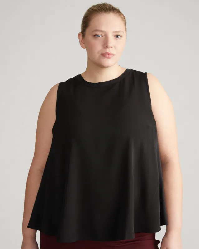 Georgette Cupro Flowy Tank - Black sold by Universal Standard
