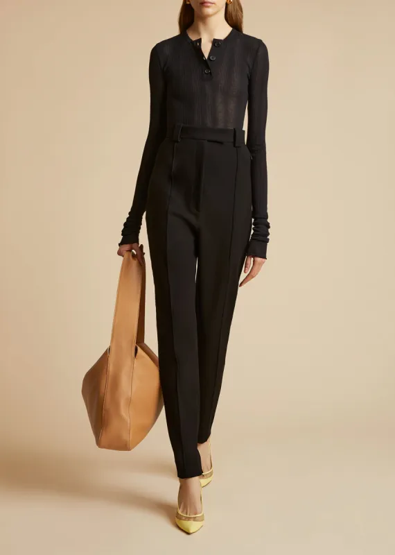 The Waylin Pant in Black sold by KHAITE