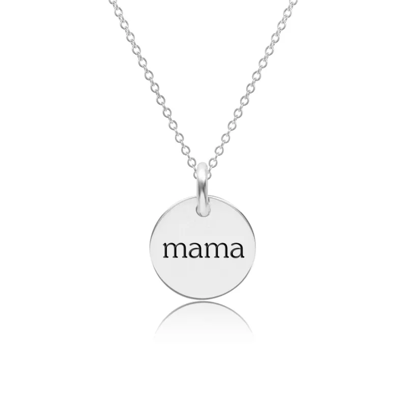 Sterling Silver Circle Mama Necklace sold by Tiny Tags