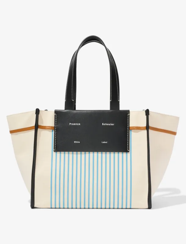 XL Morris Stripe Canvas Tote - NATURAL/CORNFLOWER sold by Proenza Schouler