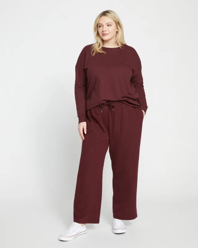 Classic Light Terry Sweatpants - Black Cherry sold by Universal Standard