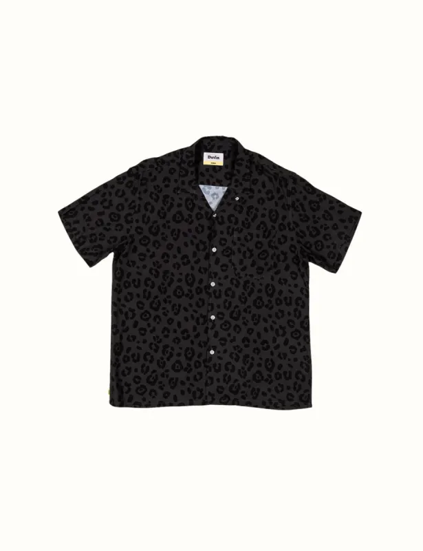Black Leopard Buttonup Shirt sold by Duvin Design