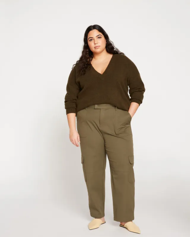 Karlee Stretch Cotton Twill Cargo Pants - Ivy sold by Universal Standard