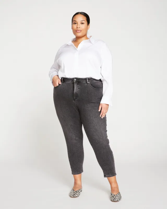 Joni High Rise Curve Slim Leg Jeans 27 Inch - Soft Black sold by Universal Standard