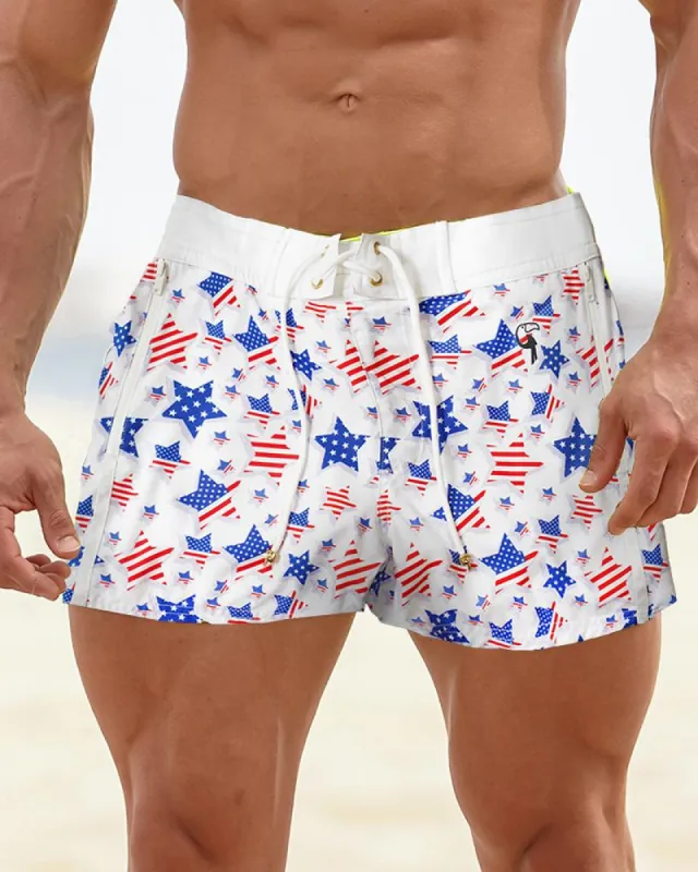 USA Series Swim Trunk - Stars - 3" sold by Tucann