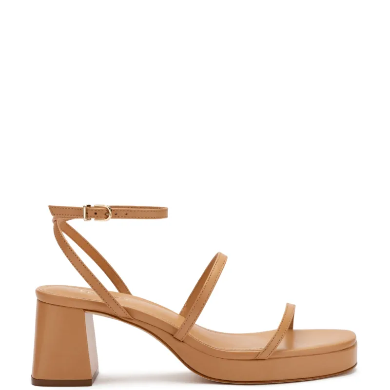 Gio Sandal In Tan Leather sold by Larroude