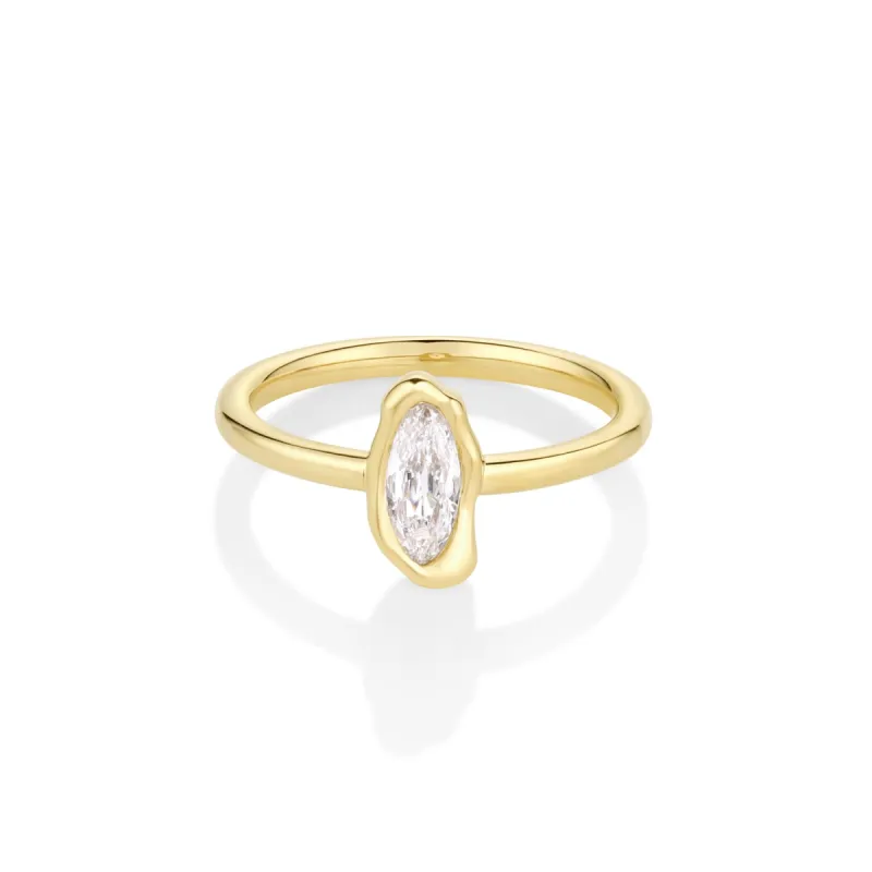 0.30ct Diamond Moval Abstract Bezel Ring sold by Marrow Fine