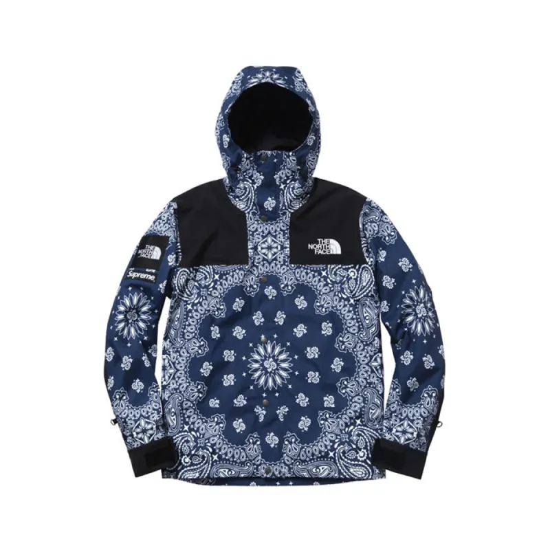 Supreme The North Face Navy Bandana Paisley Mountain Parka Jacket sold by PLUS