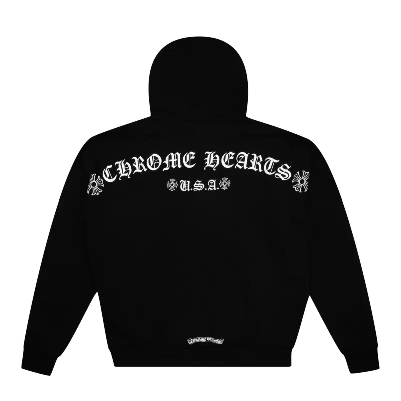PLUS Chrome Hearts Shoulder Logo Hoodie Black | Parallel