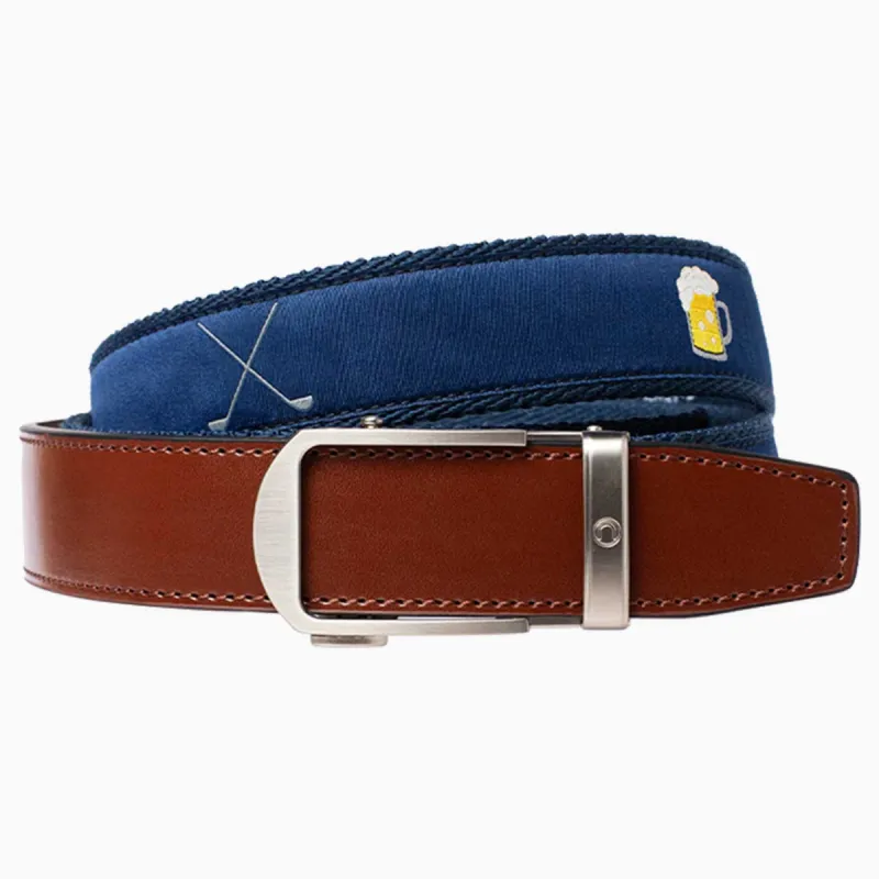 Hampton Happy Time Golf Ribbon Ratchet Belt 1.38" [35mm] sold by Nexbelt