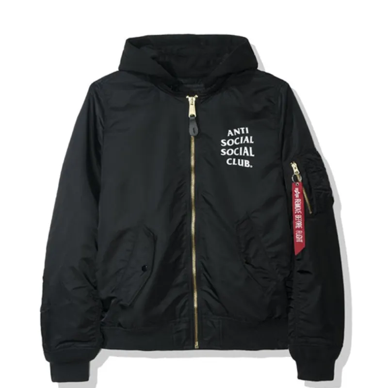 ANTI SOCIAL SOCIAL CLUB MA1ジャケット ブラックXXL Anti Social Social Club Alpha Industries x ASSC MA-1 Jacket