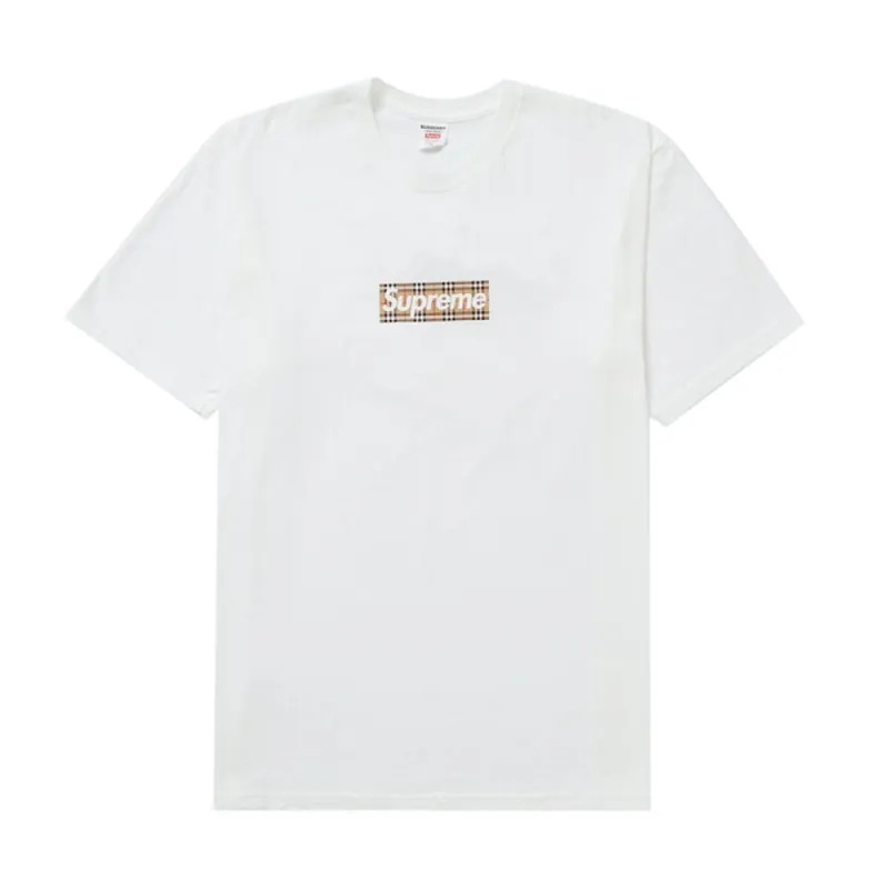 Supreme Burberry Box Logo Tee White sold by PLUS
