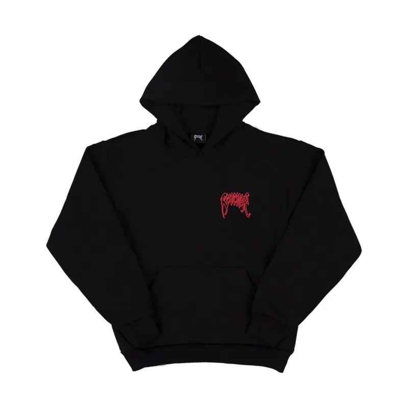Revenge x Juice Wrld 999 Sketch Hoodie Black/Red sold by PLUS