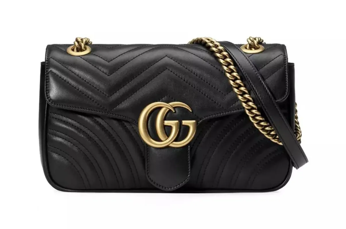 Elegant Chevron Quilted Leather Shoulder Bag sold by Louxly