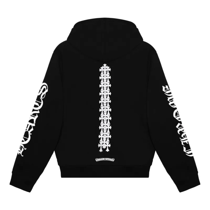 クロムハーツ パーカー Chrome Hearts Cemetery Hoodie Black Chrome Hearts Cemetery Cross Tire Tracks Hoodie Black | Parallel