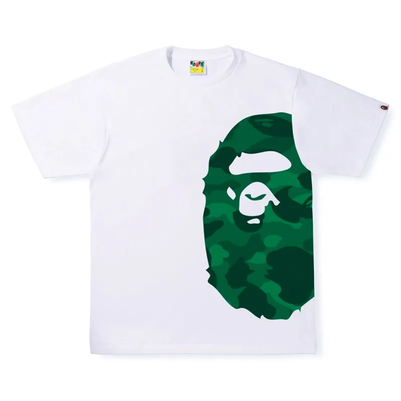 BAPE Color Camo Side Big Ape Head Tee White/Green sold by PLUS