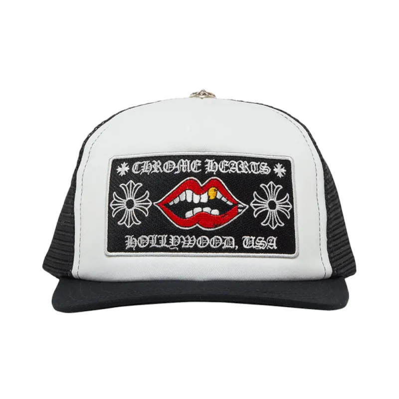 Chrome Hearts Chomper Hollywood Trucker Hat Black/White sold by PLUS