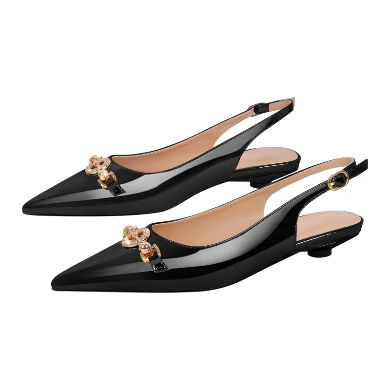 Round Heel Slingback Flats sold by Onlymaker