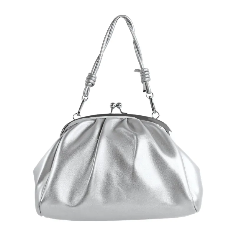 Silver Metallic Colore Crossbody Handbag sold by Onlymaker