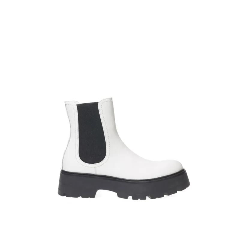 Elegant Monochrome Leather Boots sold by Louxly