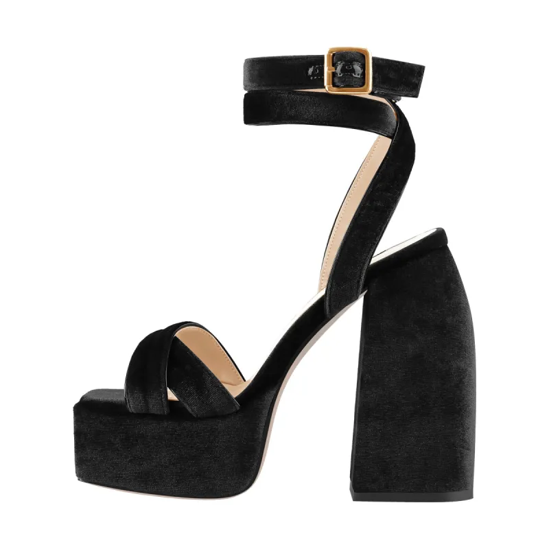 Open Toe Platform Ankle Cross Strap High Heel Sandals sold by Onlymaker