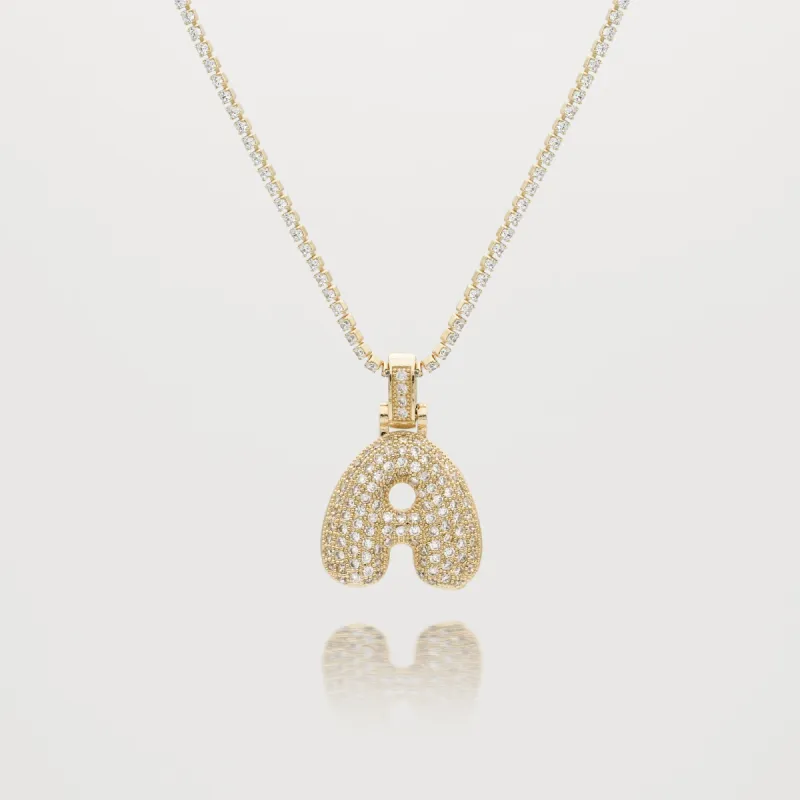 ICY Bubble Letter Initial Necklace sold by PRYA