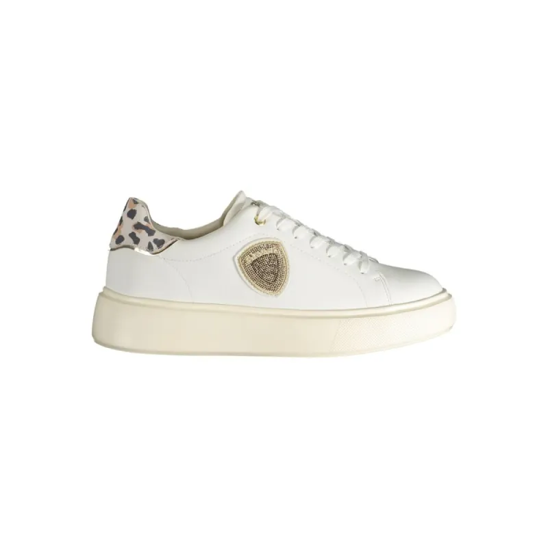 White Polyester Sneaker sold by Louxly