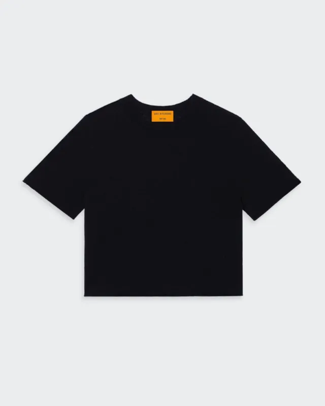 Featherweight Crop Tee - Black sold by Guest In Residence