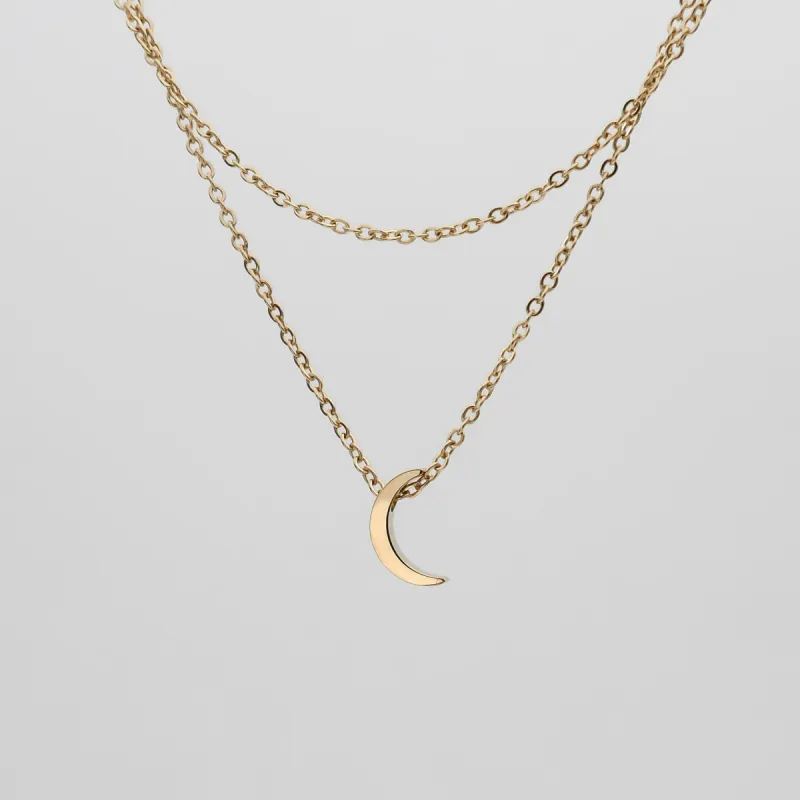 Celine Layered Moon Necklace sold by PRYA