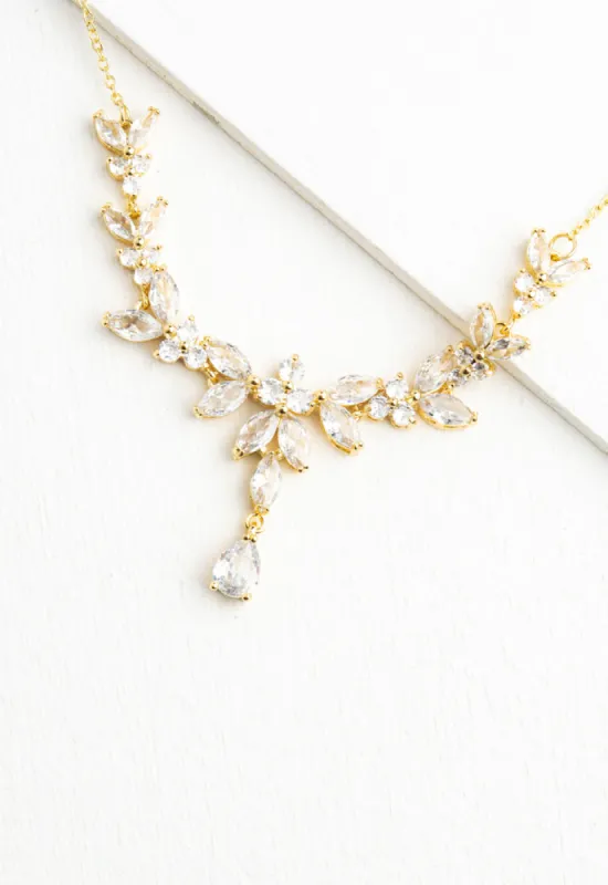 Golden Chandelier Zircon Necklace sold by Starfish Project