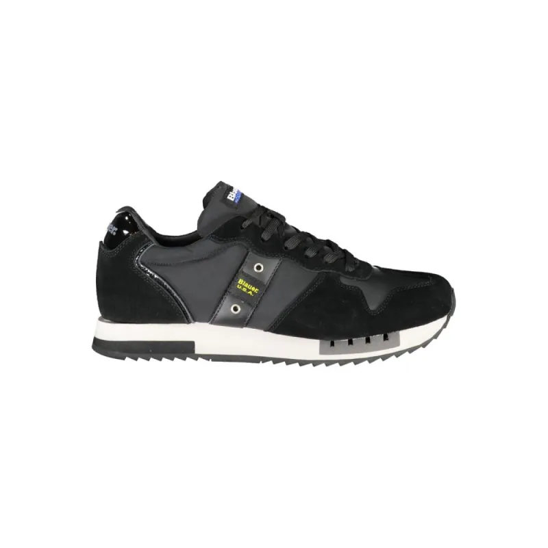 Chic Black Lace-up Sneakers with Contrast Detail sold by Louxly