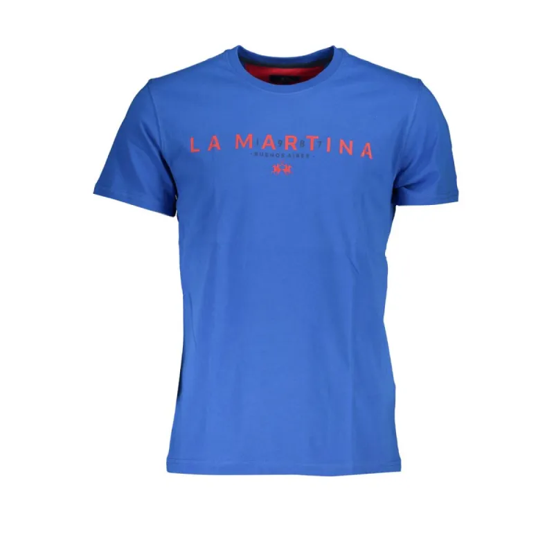 Chic Crew Neck Logo Tee in Cobalt Blue sold by Louxly