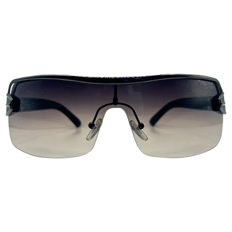 MOMMY Smoke/Gunmetal Shield Sunglasses sold by Giant Vintage