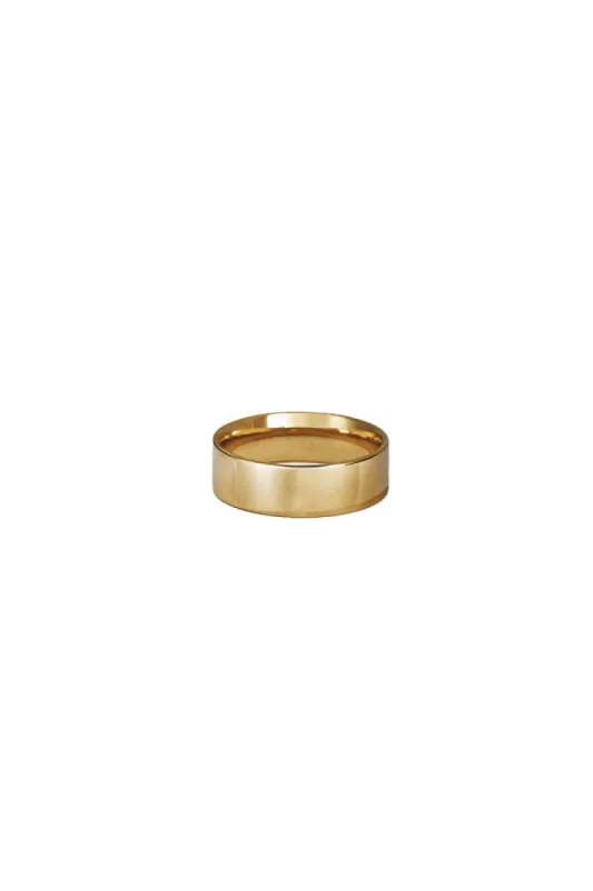 Gold wide Stacking Ring-8mm sold by Baacal